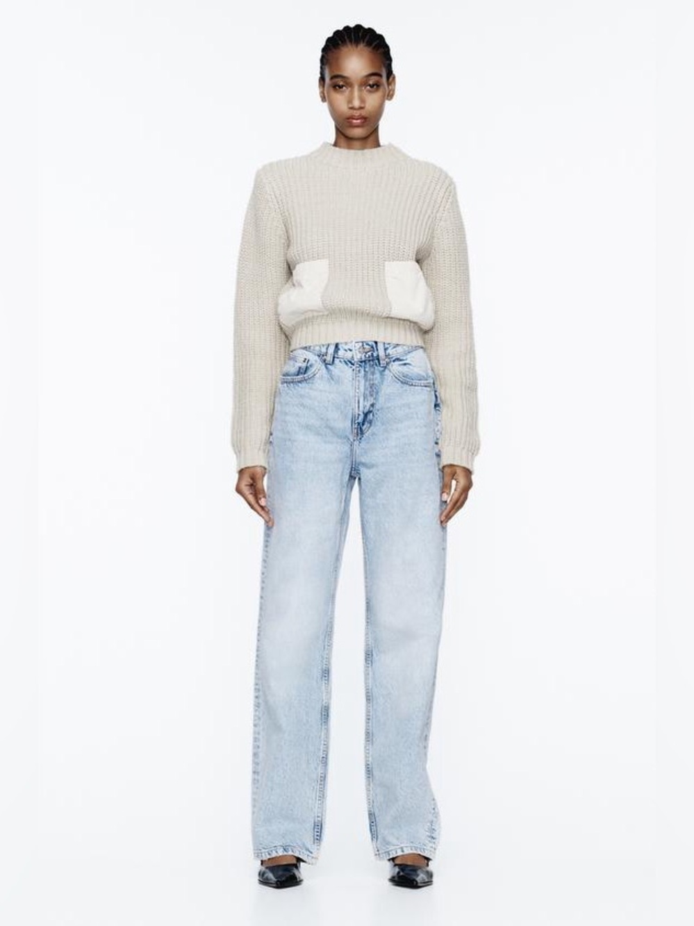 Zara High Rise Long Length Straight leg jeans size 6